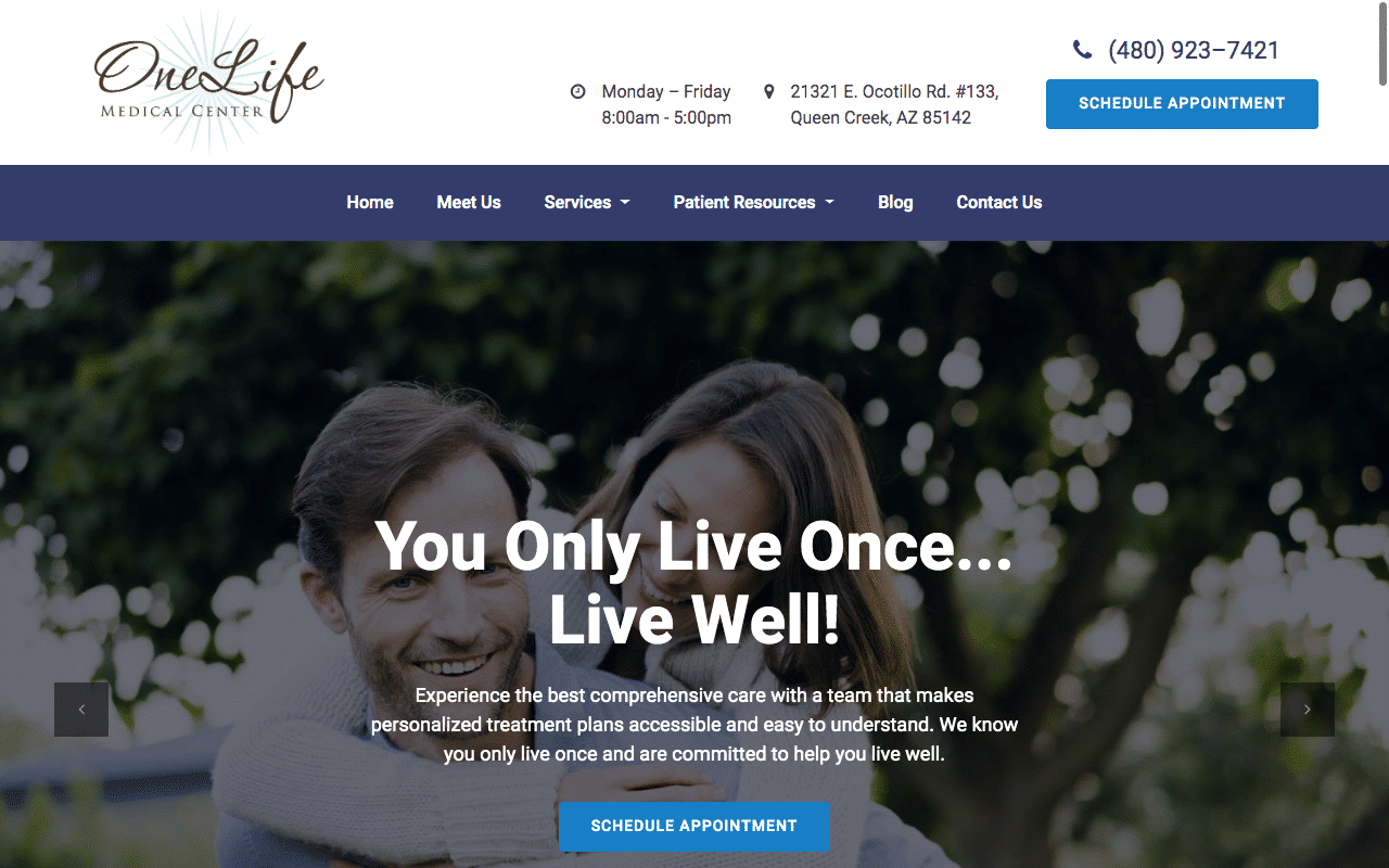 onelifemedicalcenter.com-Recent-Work How OneLife Medical Center Built Trust by Updating Their Website