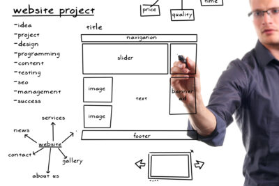 man focusing on creating the right web design and content plan